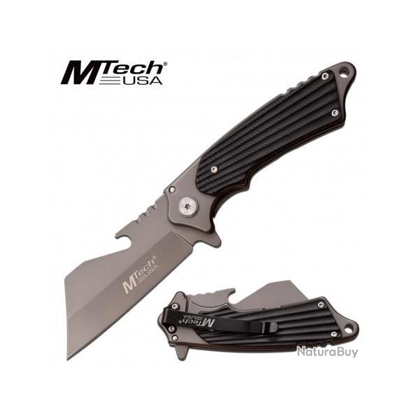 MTA1186GY Couteau MTech Butcher A/O Lame Acier 3Cr13 Manche G10 Linerlock Clip
