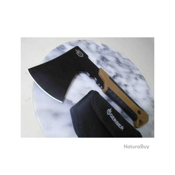 Hache Gerber Pack Hatchet Black Lame Acier Inox Manche FRN Etui Nylon G3484