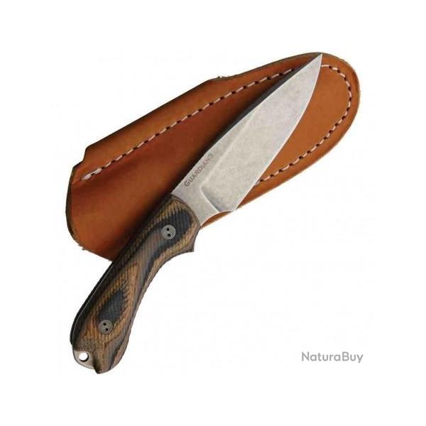 Couteau Bradford Guardian 3 3D Lame Acier AEB-L Manche G-Wood Etui Cuir Made USA BRAD3FE115A