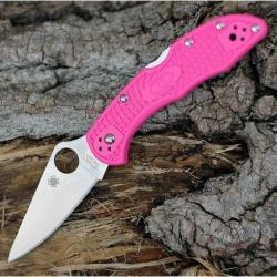 Couteau Spyderco Delica 4 Pink Lame Acier S30V Manche FRN Made Japan Lockback Clip SC11FPPNS30V