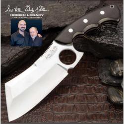 Couteau Couperet Hibben Legacy Ebony Cleaver Lame Acier 5Cr15MoV Manche Bois Etui Cuir GH5091