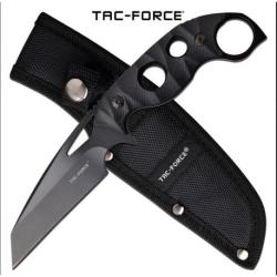Couteau Tactical Lame Acier 3Cr13 Manche G10 Etui Nylon Tac Force TFFIX010BK
