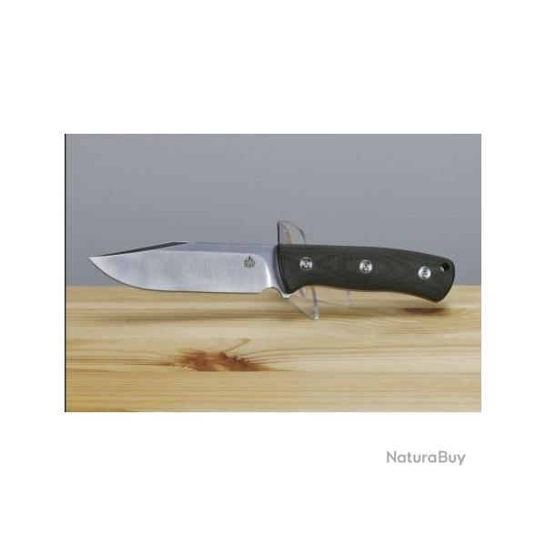 Couteau de Survie QSP Knife Bison Lame Acier D2 Manche Green Micarta Etui Kydex QS134C