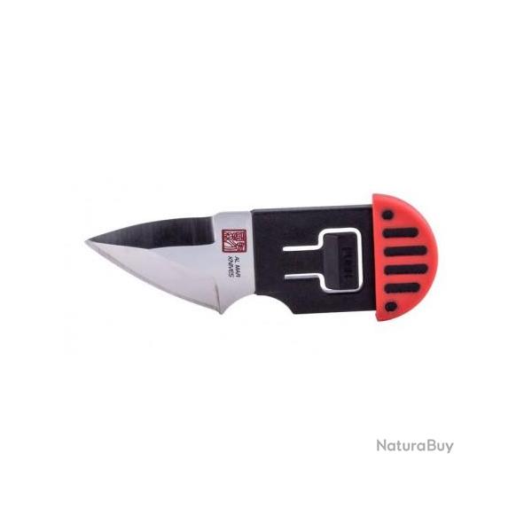 Lot de 2 Couteau de Cou Al Mar Stinger Keyring Red Lame Acier D2 Manche & Etui PP + TPR AMK1001RBKBL