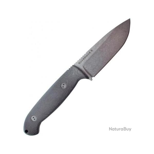 BRAD45S101 Couteau Bradford Knives Guardian 4.5 3D Black Manche Micarta Acier N690 Etui CUir USA
