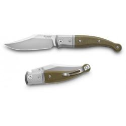 Couteau LionSteel Gitano GT01 CVG Lame Acier Niolox Manche Green Micarta/Titane Made LSTGT01CVG