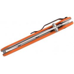 ON8860OR Ontario RAT Model 2 AUS-8 Satin Plain Blade Orange FRN Handles Linerlock Clip