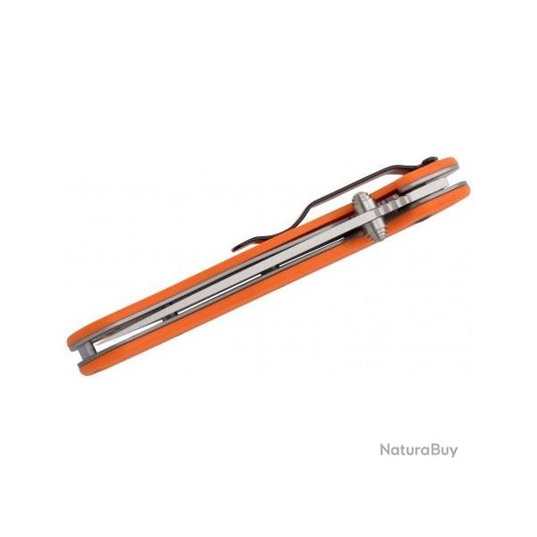 ON8860OR Ontario RAT Model 2 AUS-8 Satin Plain Blade Orange FRN Handles Linerlock Clip