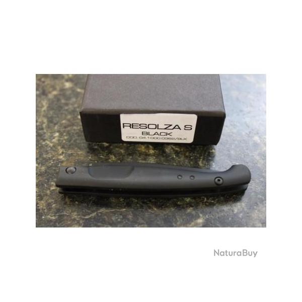 Couteau Extrema Ratio Resolza Lame Acier N690 Manche Aluminium Black Linerlock Clip Made EX0137BLK