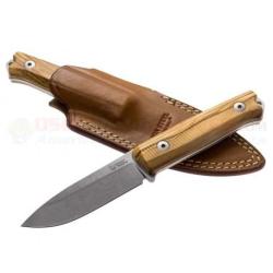 Couteau LionSteel Bushcraft B40 Lame Acier Sleipner Manche Olivier Etui Cuir Made Italy LSTB40UL