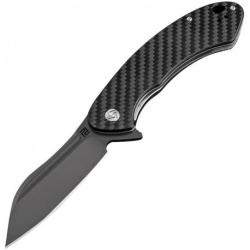 ATZ1818PBCF Couteau Artisan Immortal Carbon Fiber Handle D2 Black Blade Linerlock
