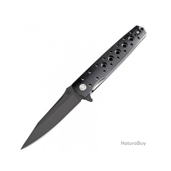 ATZ1807PBBK Couteau Artisan Virginia D2 Black Blade G-10 Black Handle Linerlock