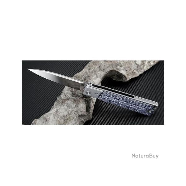 Couteau Artisan Classic Lame Acier D2 Manche Black/White G-10 Linerlock Clip ATZ1802PBGC