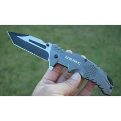 Couteau Tactical Tanto USMC Mtech A/O Lame Acier 3Cr13 Manche Aluminium USMA1058GY