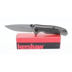Couteau Kershaw Fringe A/O Lame Acier 8Cr13Mov Manche Fibre de Carbone/Acier Framelock Clip KS8310