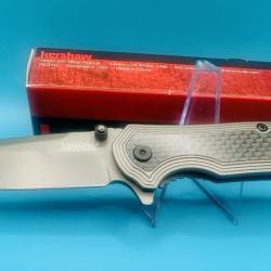 Couteau Kershaw Fringe A/O Lame Acier 8Cr13Mov Manche Fibre de Carbone/Acier Framelock Clip KS8310