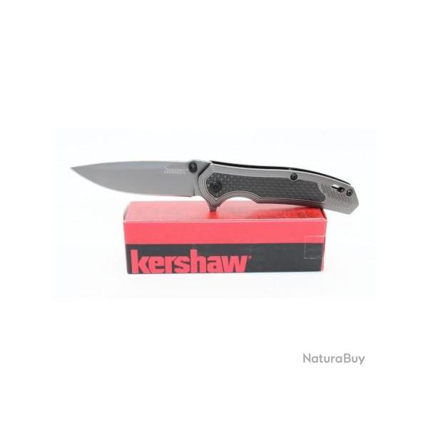 Couteau Kershaw Fringe A/O Lame Acier 8Cr13Mov Manche Fibre de Carbone/Acier Framelock Clip KS8310