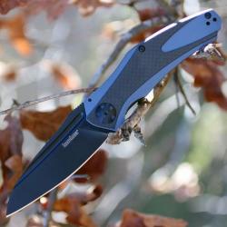 Couteau Kershaw Natrix Carbon Fiber Acier 8Cr13MoV Manche Blue G-10/Fibre de Carbone KS7008CFBLK