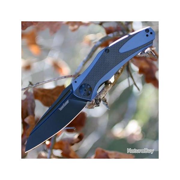 Couteau Kershaw Natrix Carbon Fiber Acier 8Cr13MoV Manche Blue G-10/Fibre de Carbone KS7008CFBLK