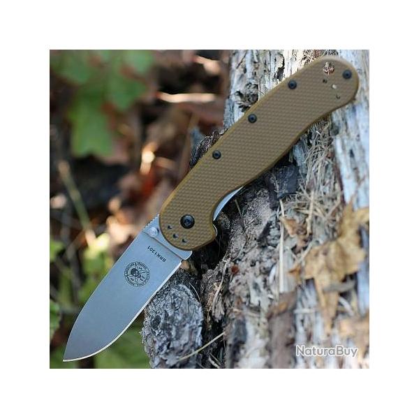 Couteau Esee Avispa Brown G-10 Lame Acier D2 Framelock BRK1302CB