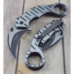 Couteau Karambit Tac Force A/O Lame Acier Inox Manche Acier Linerlock Clip TF952SW