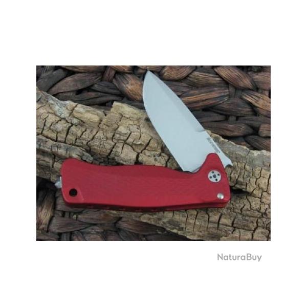 Couteau Lion Steel SR22 Red Lame Acier Sleipner Manche Aluminium Framelock Made Italy LSTSR22ARS