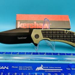 Couteau Kershaw Faultline Lame Acier 8Cr13MoV Manche Green GFN Linerlock Clip KS8760