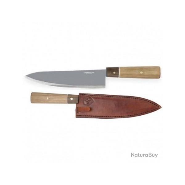 Couteau Condor Kondoru Gyuto Lame Acier Carbone 1095 Manche Noyer Etui Cuir Made El CTK500278