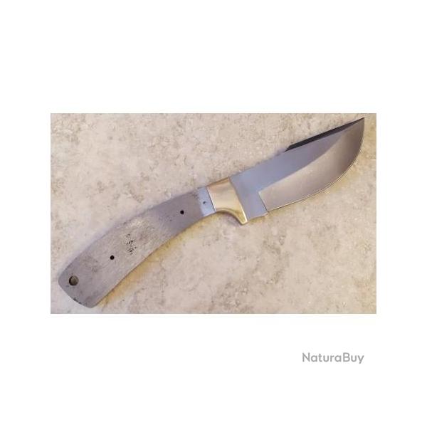 Lot de 2 Lames � Customiser Selon Vos D�sirs Bowie Skinner Acier Carbone/Inox Garde Laiton BL091