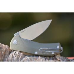 Couteau Lionsteel Kur Lame Acier Sleipner Manche Green G-10 Linerlock Made In Italy LSTKURGR
