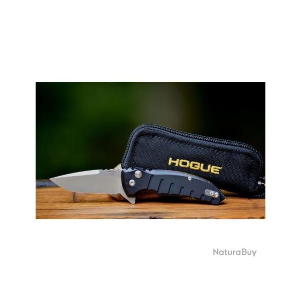 Couteau Hogue X1 Micro Black Lame Acier 154CM Manche Aluminium Button Lock Clip Made USA HO24170