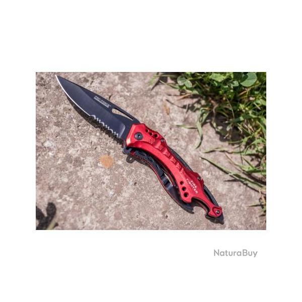 Couteau de Pompier Secours A/O Brise Vitres & Tournevis Tac Force TF705RD