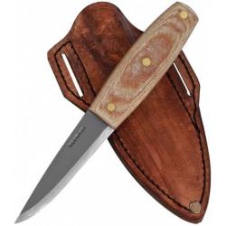 Couteau Condor Primitive Mountain Carbone 1075 Manche Micarta Etui Cuir Made El Salvador CTK39184