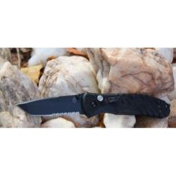 Couteau Gerber Propel A/O Tanto Serrat Lame Acier 420HC Manche Black G-10 Made USA G0840