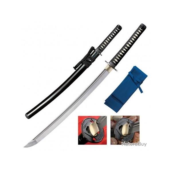 Sabre de Samourai Cold Steel Warrior Series Chisa Katana Carbone 1055 Manche Peau de Raie CS88BCK