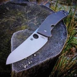 Couteau Spyderco SpydieChef Lame Acier LC200N Manche Titane Framelock SC211TIP