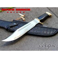Couteau Bowie Crocodile Dundee The Down Under Eclipse Acier Carbone 1095 Manche & Etui Cuir DUKCDE
