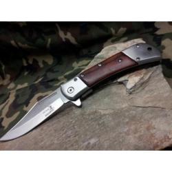 Lot de 3 Couteaux Elk Ridge Classic Linerlock A/O Lame Acier 440 Manche Bois ERA009SW