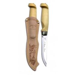 Couteau Marttiini Lynx 129 Lame Acier Inox Manche Bois Etui Cuir Made In Finland MN129010