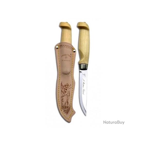 Couteau Marttiini Lynx 129 Lame Acier Inox Manche Bois Etui Cuir Made In Finland MN129010