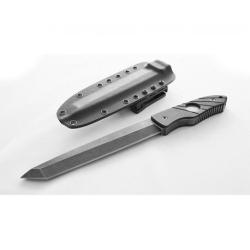 Couteau Hoffner Knives Beast Black Tanto Acier 440C Epaisseur 7.9mm Manche G-10 Etui Kydex ATA07