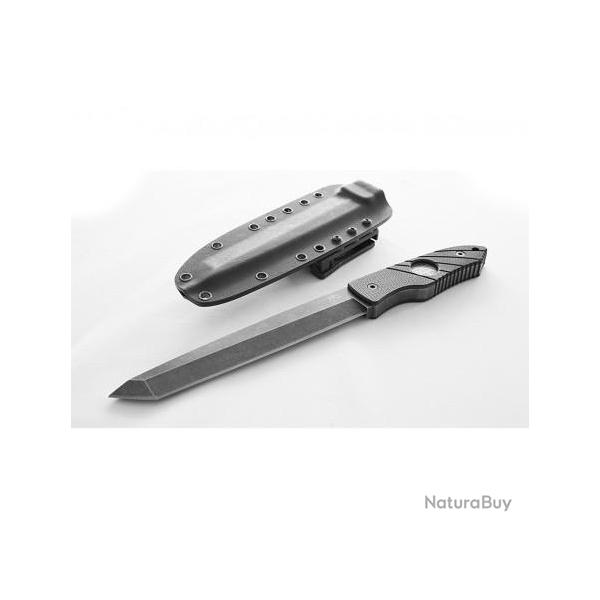 Couteau Hoffner Knives Beast Black Tanto Acier 440C Epaisseur 7.9mm Manche G-10 Etui Kydex ATA07