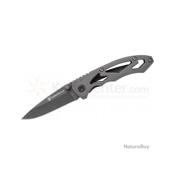 Couteau Backup Smith&Wesson Acier 7Cr17MoV/Titane Manche Acier/Titane SWCK400