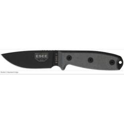Couteau de Survie Esee Model 3 Standard Edge Carbone 1095 Manche Micarta Etui Zytel Coyote ES3PMMB