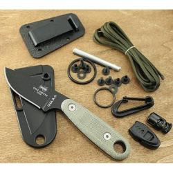 Couteau de Survie ESEE Izula II Black with Kit Lame Carbone 1095 + Etui Made In USA ESIZ2BKIT