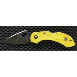 Couteau Spyderco Dragonfly 2 Yellow Acier H-1 Plain Edge Made In Japan SC28PYL2