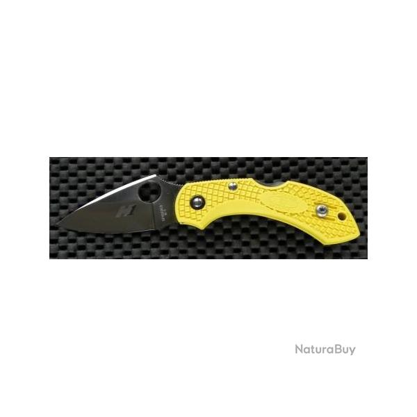 Couteau Spyderco Dragonfly 2 Yellow Acier H-1 Plain Edge Made In Japan SC28PYL2