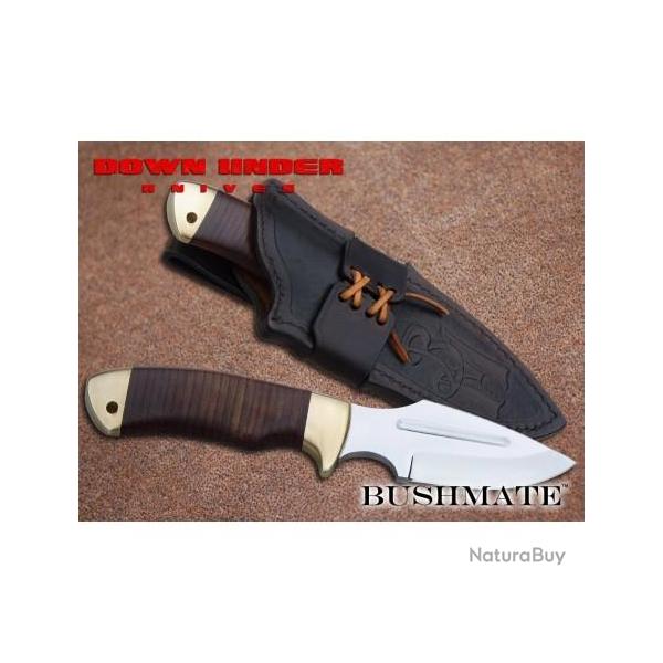 Couteau Bowie Down Under Knives Bushmate Acier 440C Manche Cuir Etui Cuir DUKBM