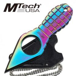 Lot de Couteaux de Cou 2 Mtech Grenade Neck Acier 440 Etui zytel MT588RB
