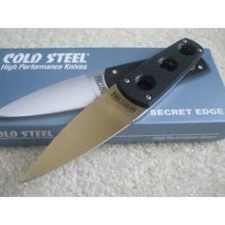 CS11SDT Couteau Cold Steel Secret Edge AUS-8A Manche Faux G-10 Etui Secure-Ex